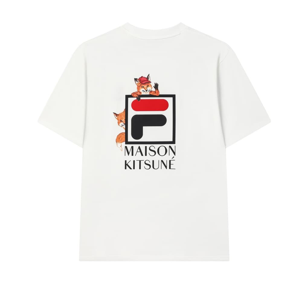 Футболка FILA X MAISON KITSUNE Little Fox T Рубашка Унисекс Облачный Белый - изображение 1
