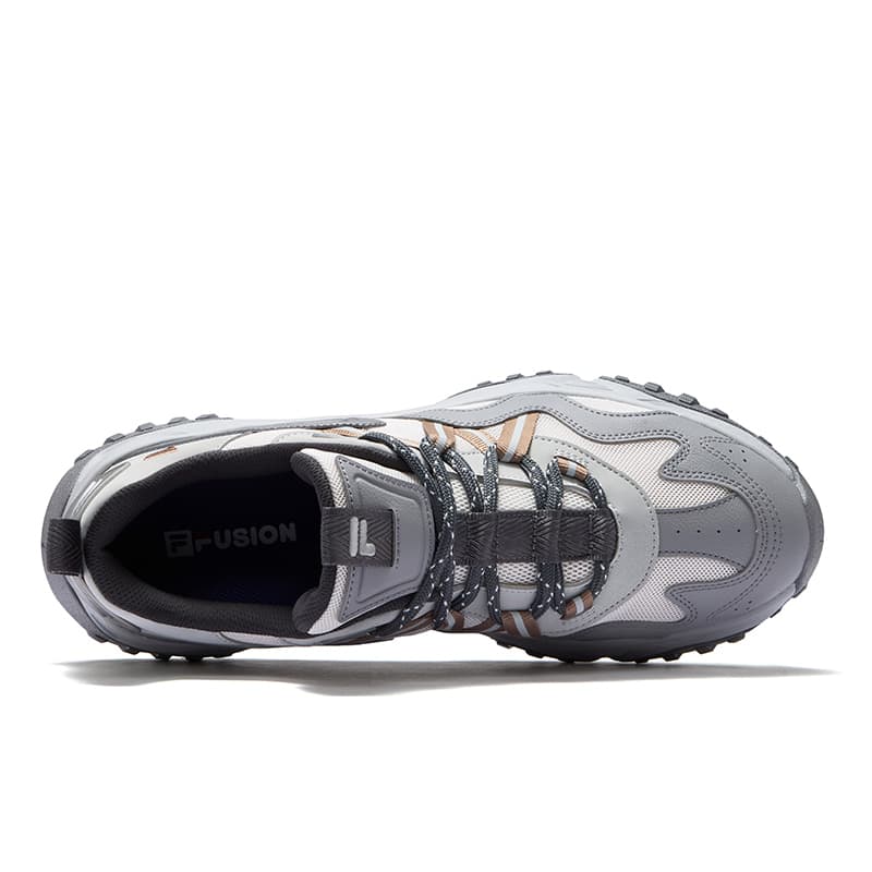 Кроссовки FILA FUSION FREEROAM Wander Shoes Текстиль Синтетическая кожа Низкий верх Повседневная обувь Мужская Серый Белый - изображение 3