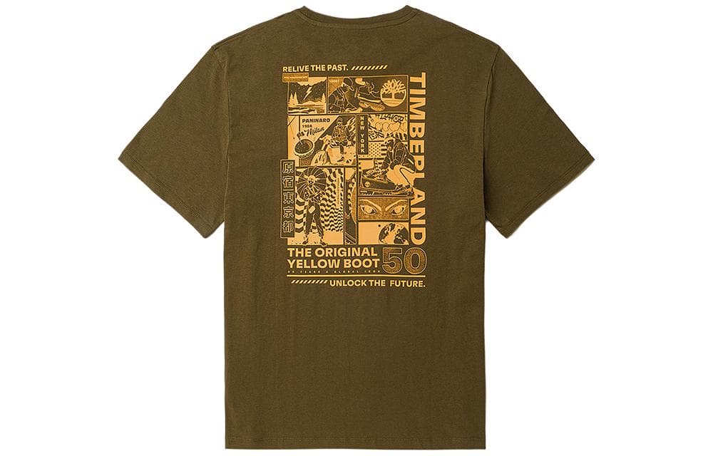 Футболка Timberland T-Shirt Унисекс Темно-оливковый зеленый - изображение 1