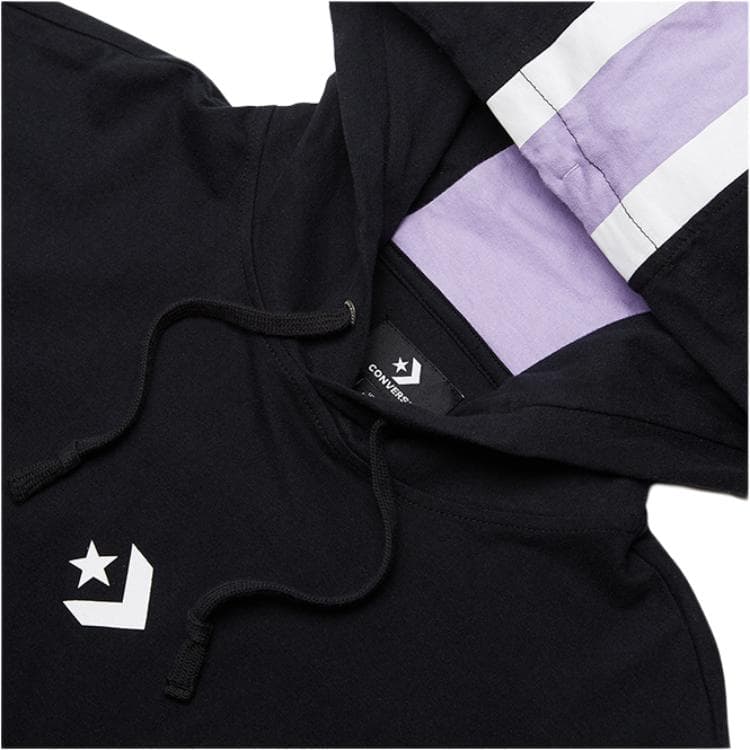 Кофта Converse LW Contrast Panel PO Hooded Sweatshirt Мужской Черный - изображение 3