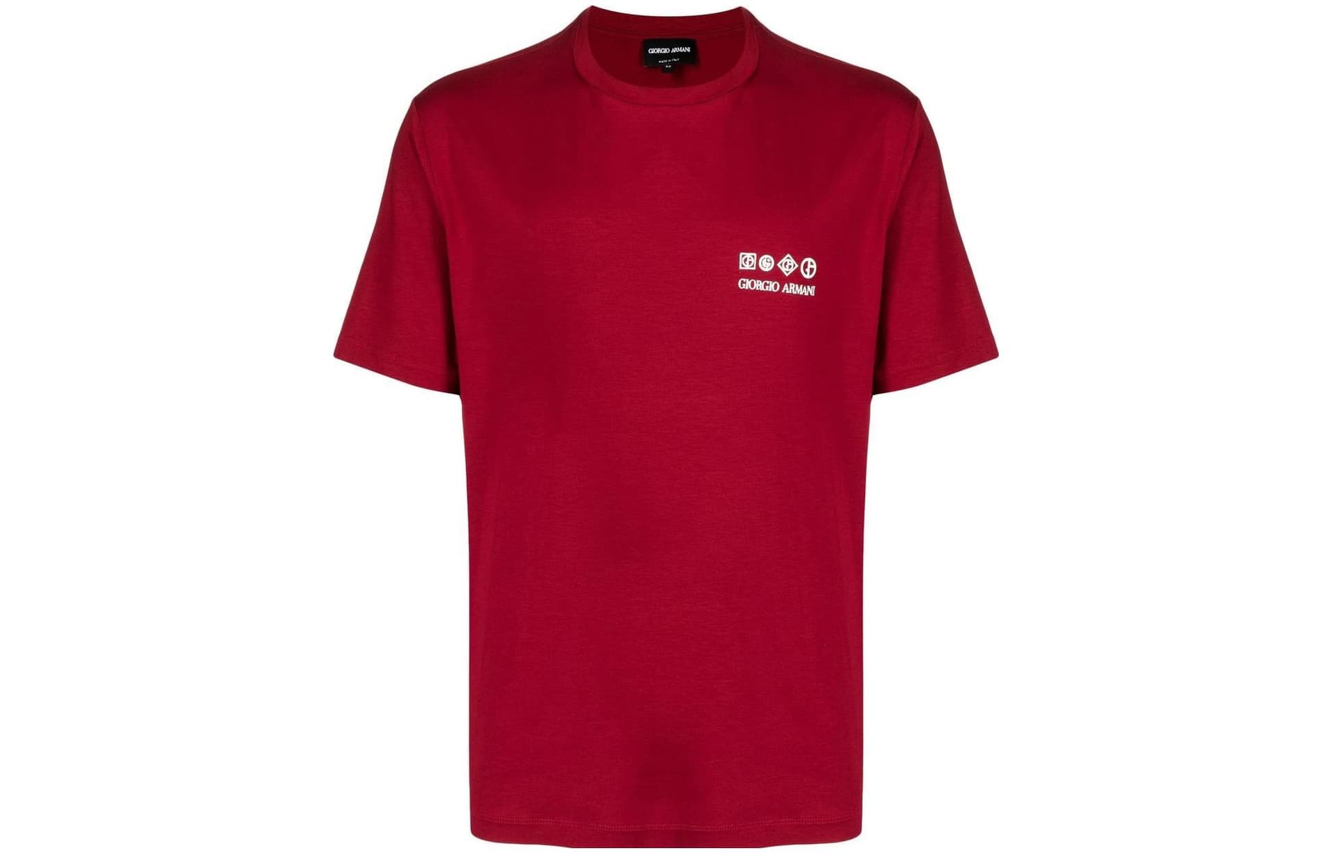 Футболка GIORGIO ARMANI Red Men's T-Shirts GIORGIO ARMANI Красные Мужские Футболки - изображение 1