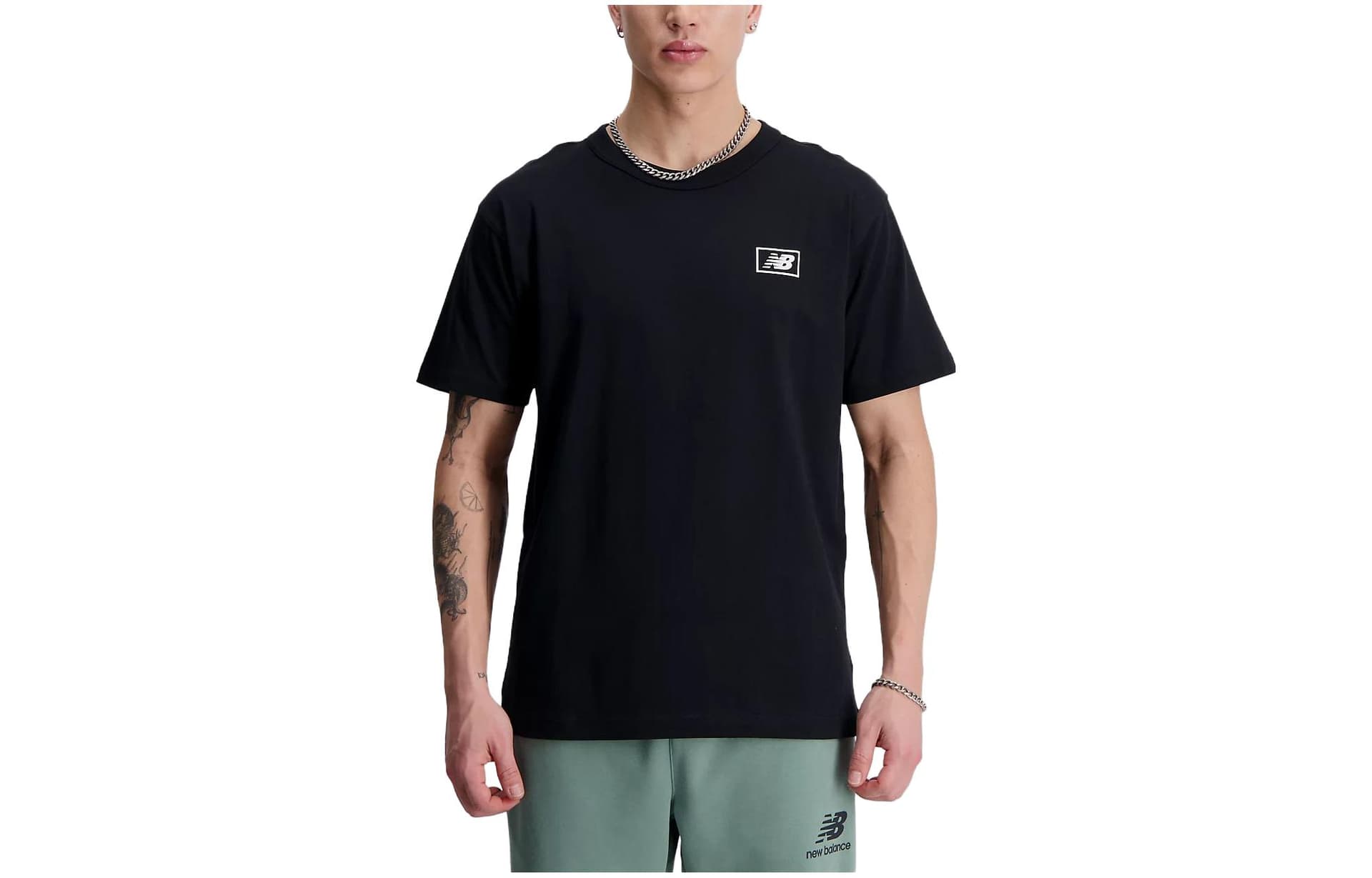 Футболка New Balance Мужские Черные T-рубашки - изображение 1