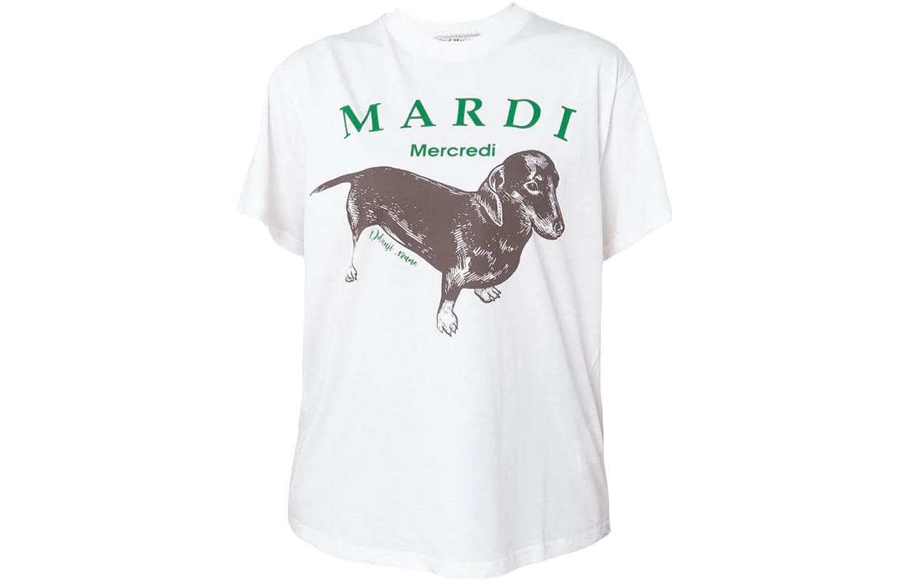 Футболка MARDI MERCREDI Dachshund Puppy T-рубашка Корейский стиль Унисекс Белый - изображение 1