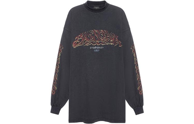 Футболка Balenciaga T-рубашка свободного кроя мужская черная - изображение 1