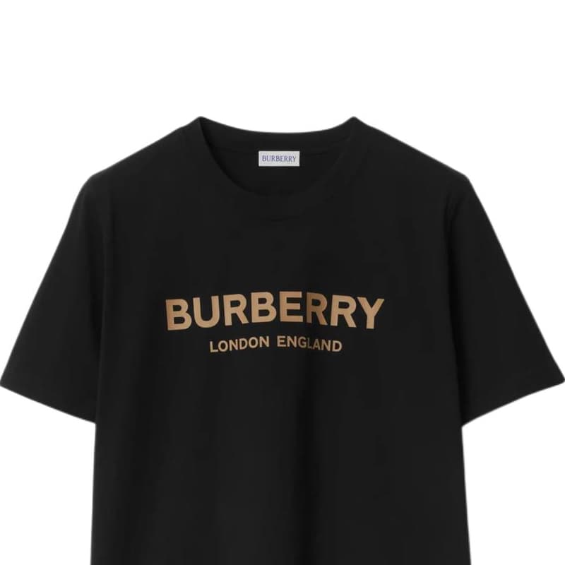 Футболка Burberry Стандартная рукавная рубашка T для женщин черного цвета - изображение 2