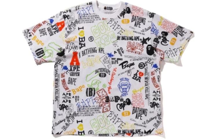 Футболка A BATHING APE Hand Draw Pattern Relaxed Fit Tee T - изображение 1