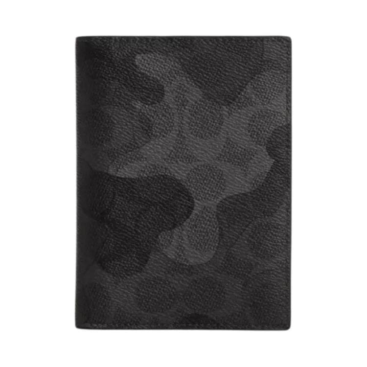 Картхолдер Coach Passport Case Покрытый холст Визитницы Мужской Черно-серый - изображение 1