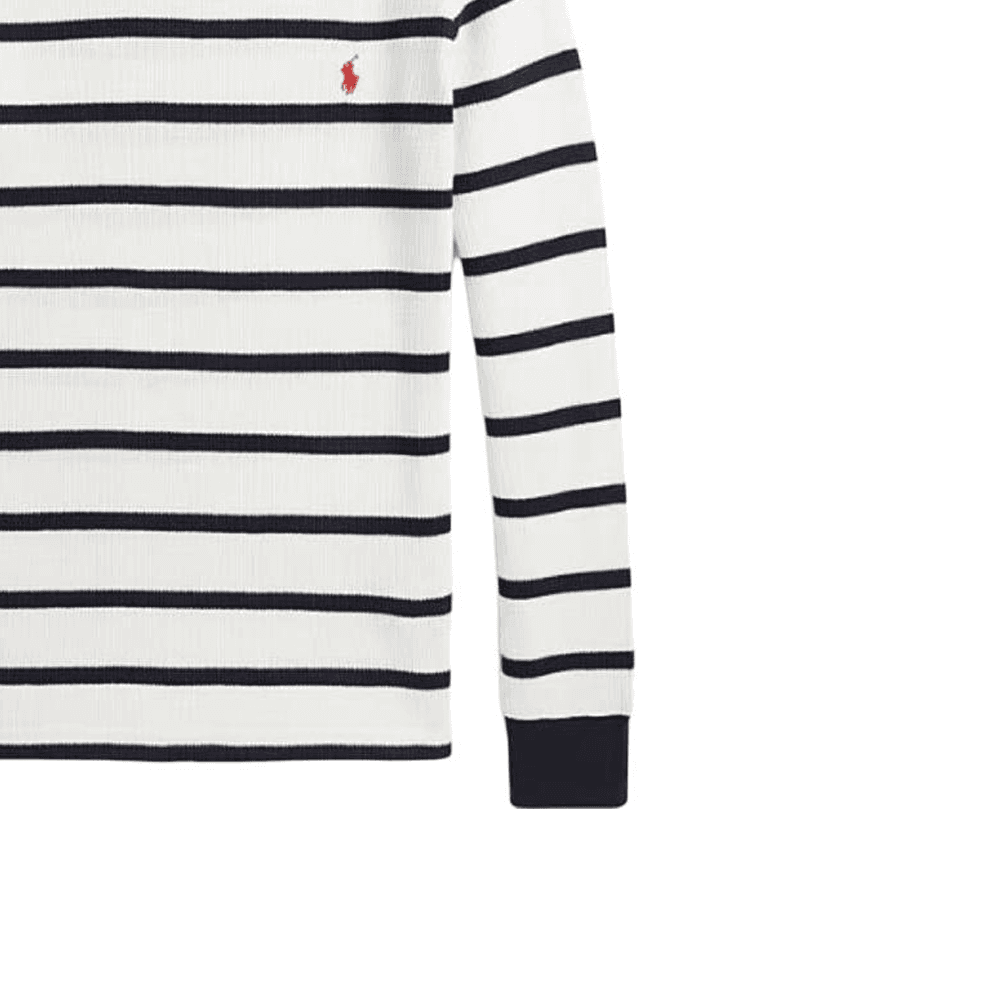 Polo Ralph Lauren FW24 Толстовка с круглым вырезом полосатый с длинными рукавами в стиле худи классическая версия - изображение 4