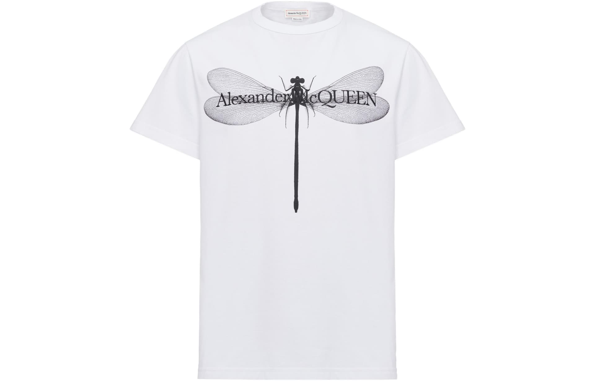 Футболка Alexander McQueen Dragonfly T-Shirt In WhiteBlack T - изображение 1