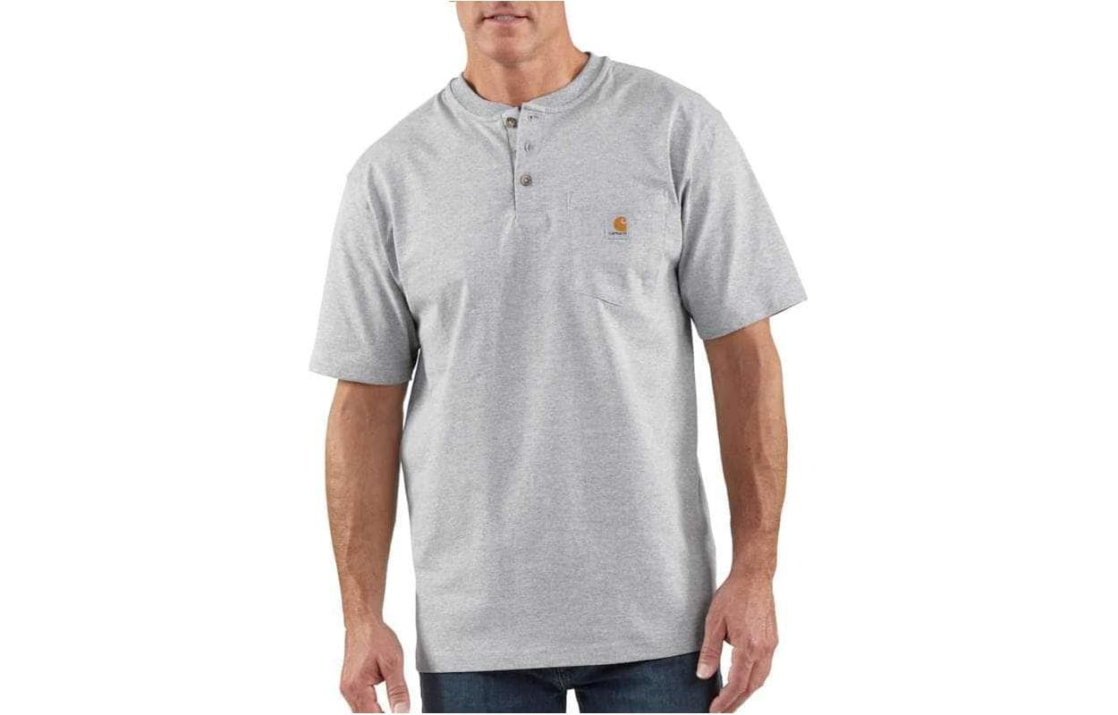 Футболка Carhartt K84 LOOSE FIT HEAVYWEIGHT SHORT-SLEEVE POCKET HENLEY T-SHIRT LogoT - изображение 1