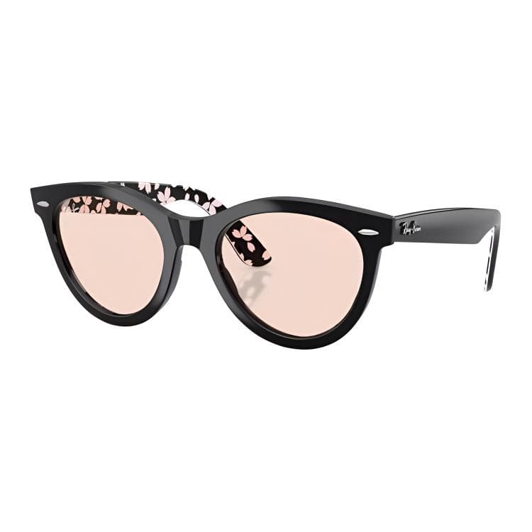 Солнцезащитные очки RayBan Пластиковая оправа ОВАЛЬНЫЕ СОНЦЕЗАЩИТНЫЕ ОКЛАДЫ Унисекс Черный - изображение 1