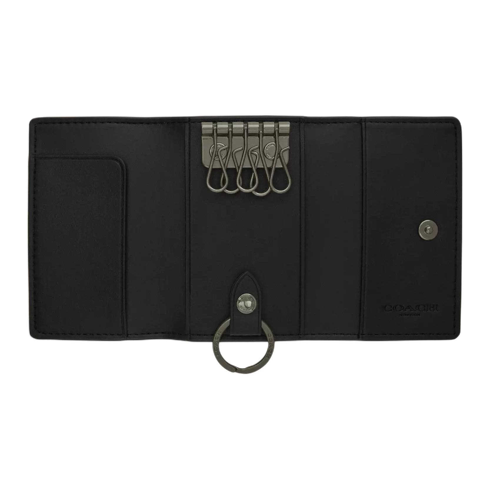 Ключница COACH Покрытый холст Key Pouch Стандартный (Standard) Мужской Черный - изображение 2