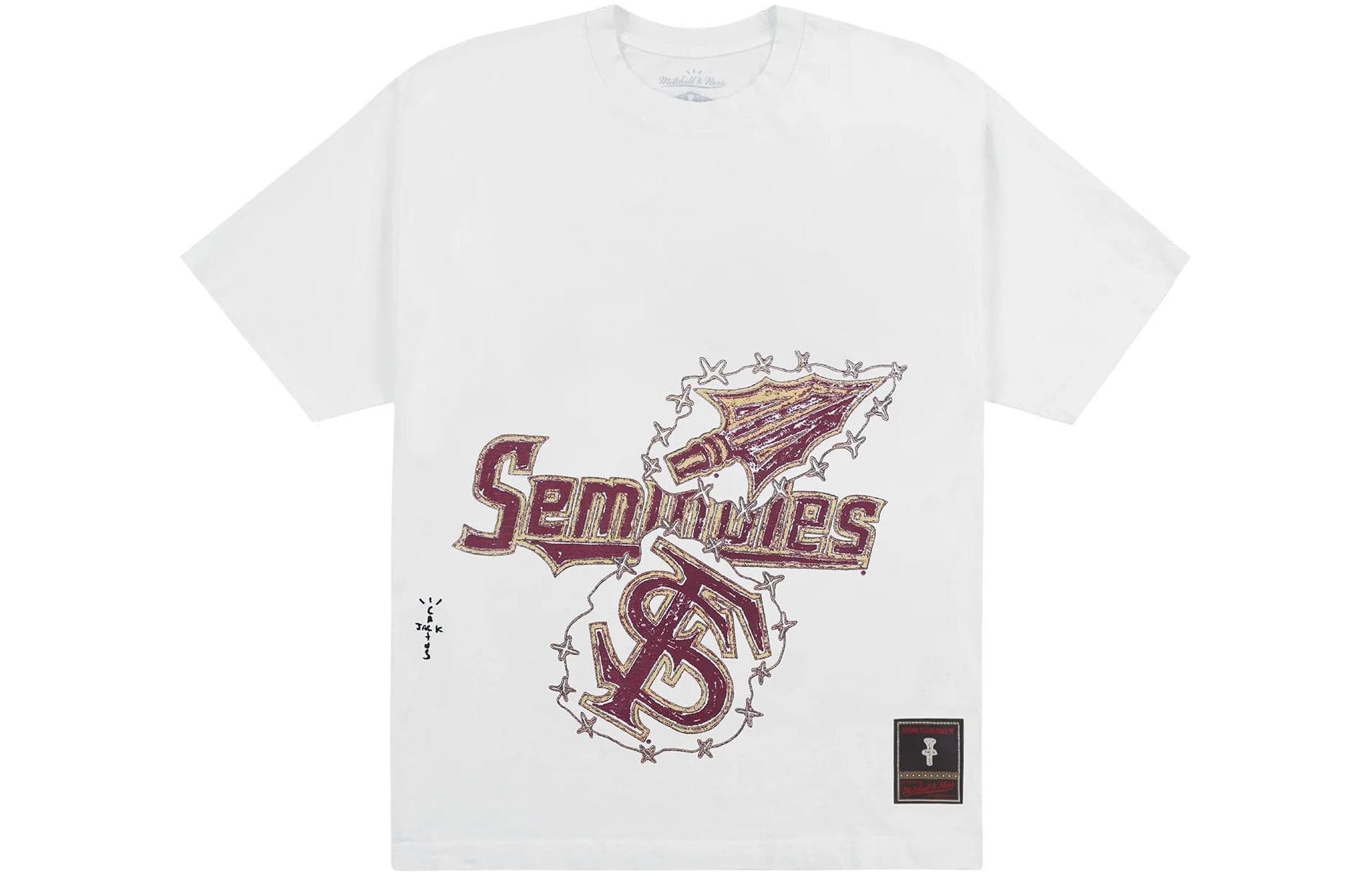 Футболка Travis Scott x Mitchell Ness SS24 FLORIDA STATE UNIVERSITY logo T - изображение 1