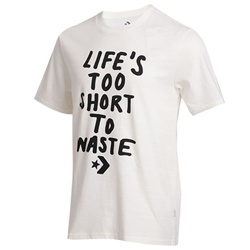 Футболка Converse LIFES SHORT STACK Tops Круглый вырез Пуловер Удобный мужской футболка Белый - изображение 1