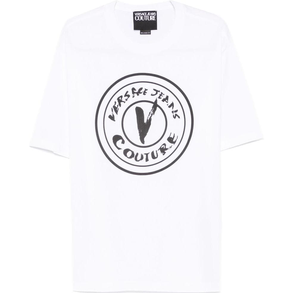Футболка VERSACE JEANS COUTURE Мужская рубашка T белого цвета - изображение 1