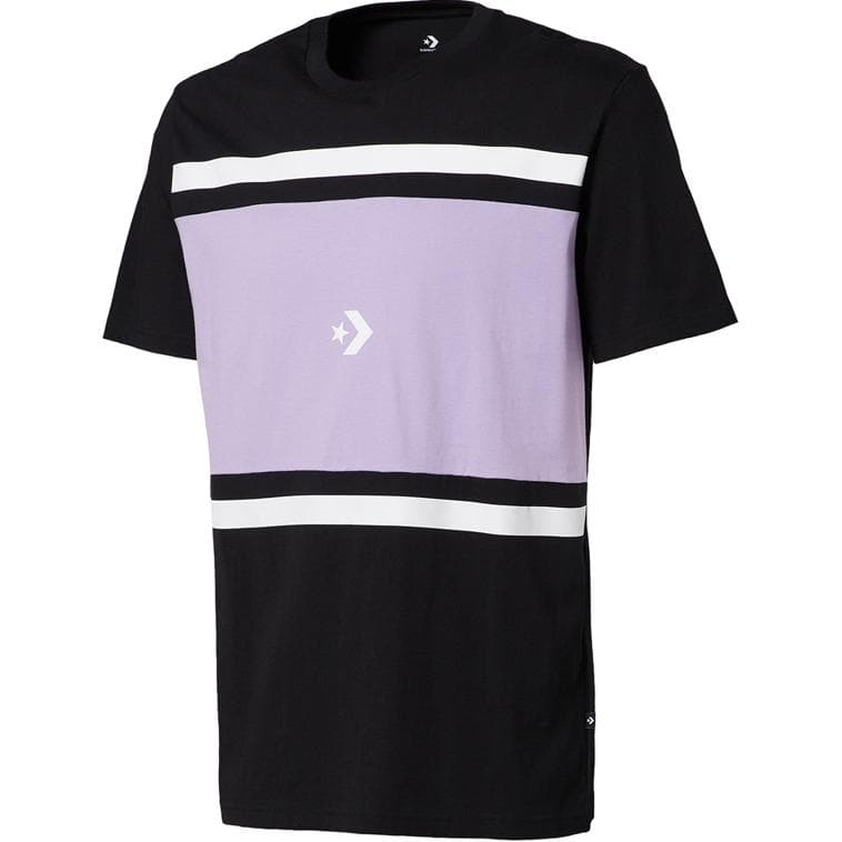 Футболка Converse tee Colorblock Short Спортивная серия Круглый вырез Пуловер Короткий рукав Футболка Мужской Черный - изображение 1