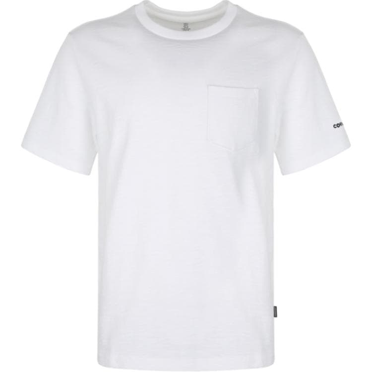 Футболка Converse Lifestyle Series T-shirt с вышитым логотипом, мягкий, комфортный, круглый вырез, дышащий, мужской, белый - изображение 1