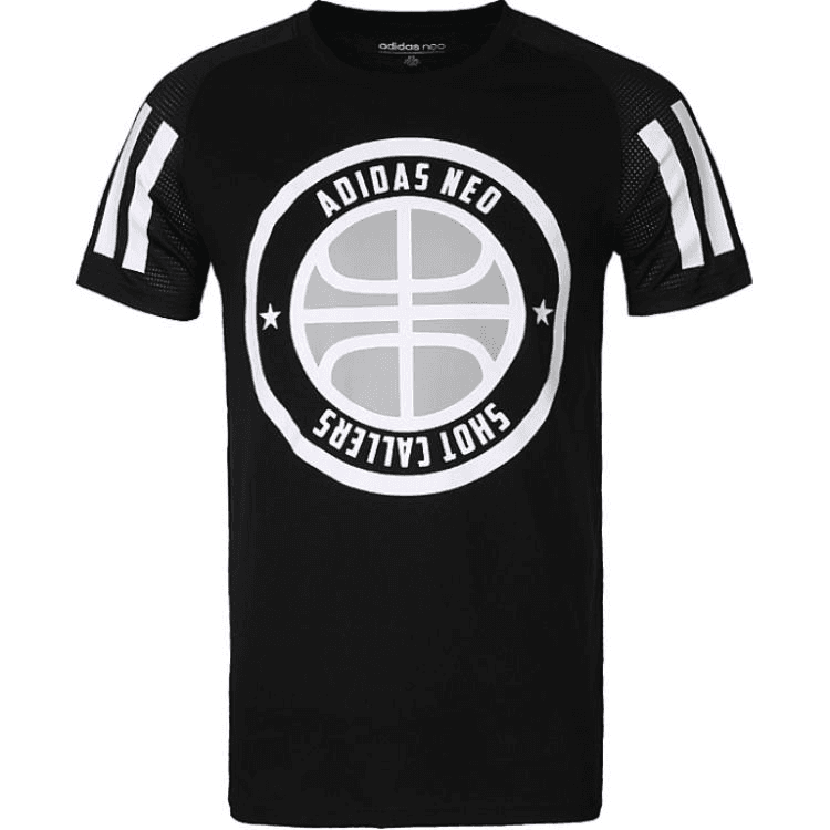 Футболка ADIDAS NEO Мужские Черные T-рубашки - изображение 1