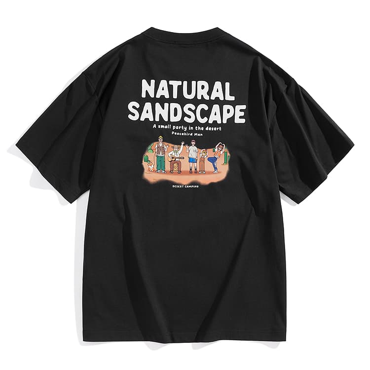 Футболка PEACEBIRD MEN Summer Artist Series Colorblock Back Print T-Shirt - изображение 1