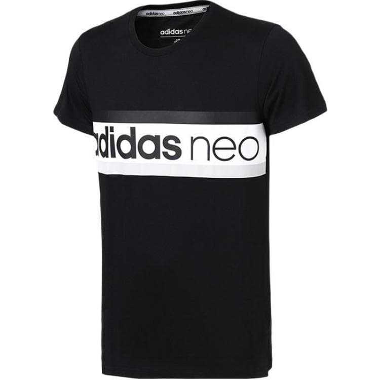 Футболка ADIDAS NEO Мужские Черные T-рубашки - изображение 1