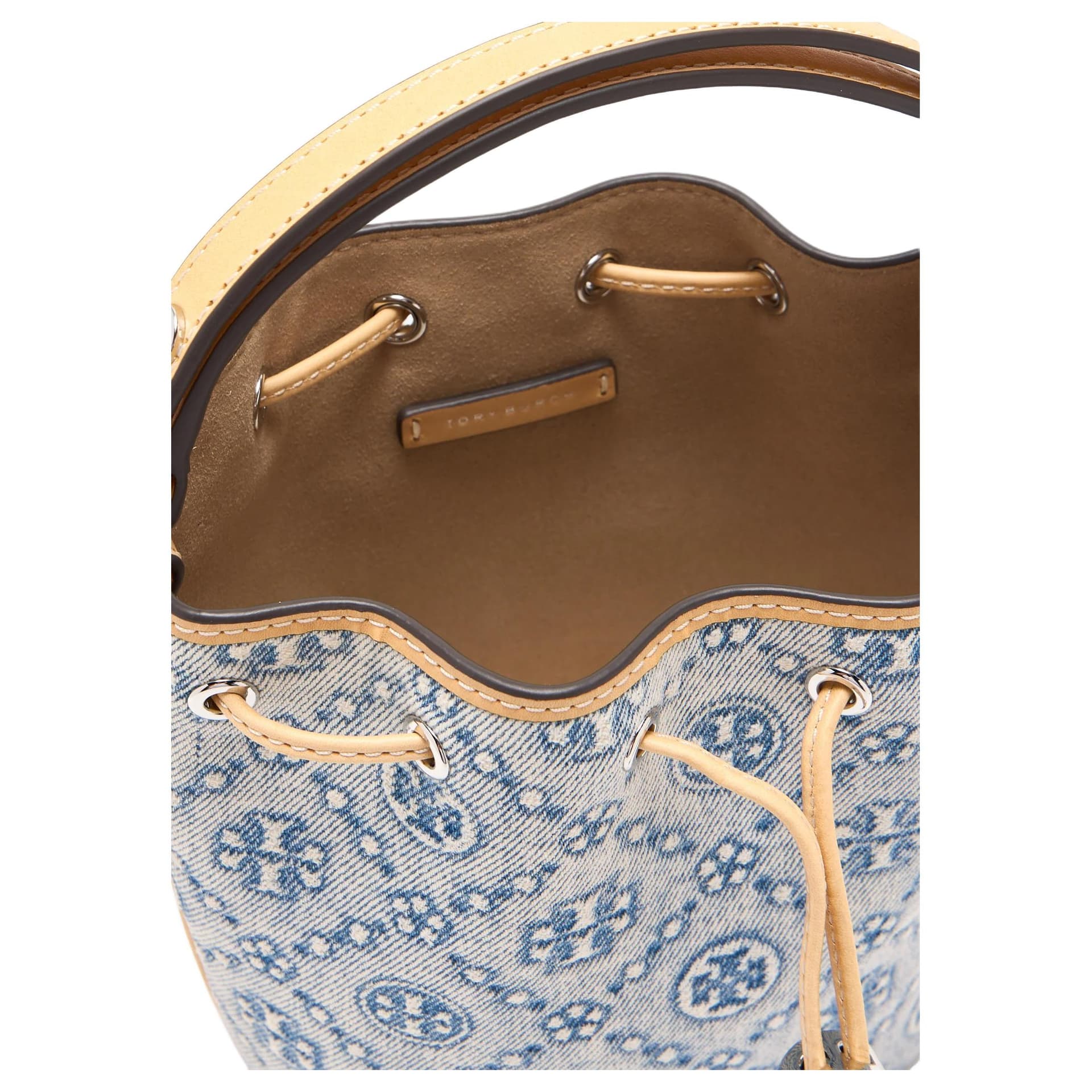 Сумка Tory Burch Tory Burch T Monogram Съемный ремешок Ткань Сумка-ведро Сумка через плечо Сумка Мини Женская - изображение 4