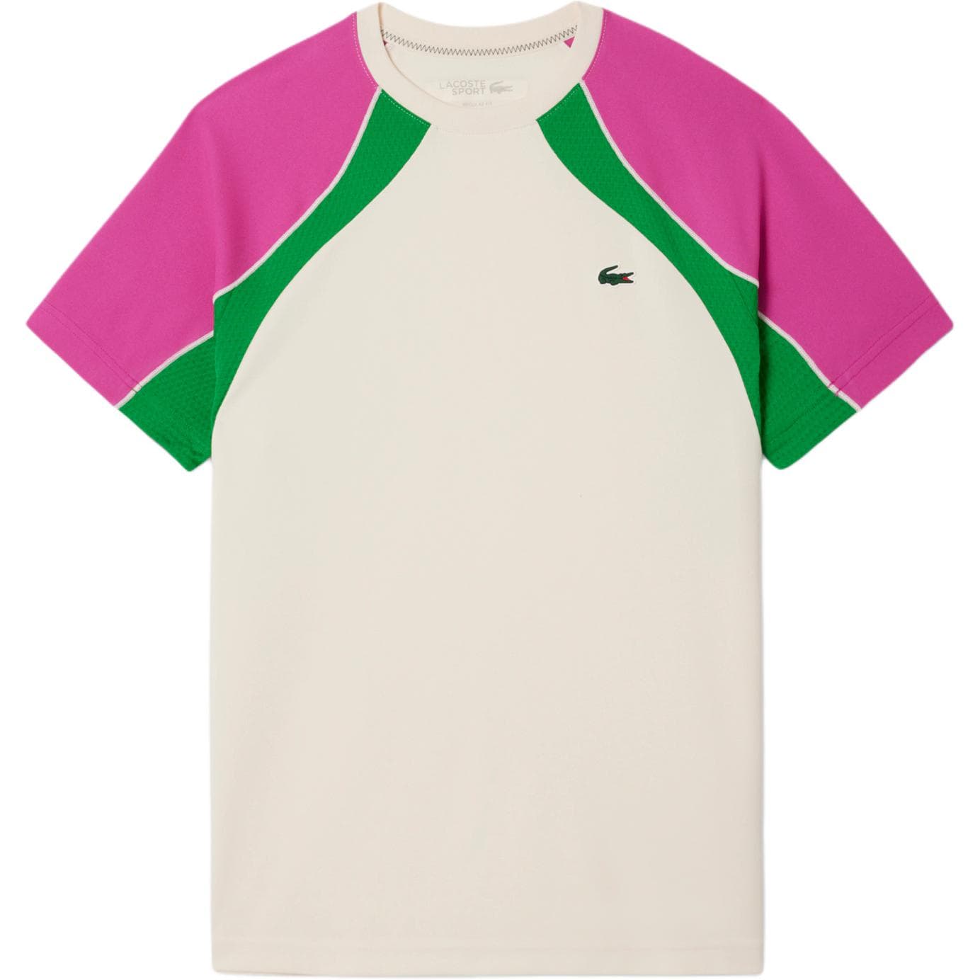 Футболка LACOSTE T-рубашка мужская белая розовая зеленая - изображение 1