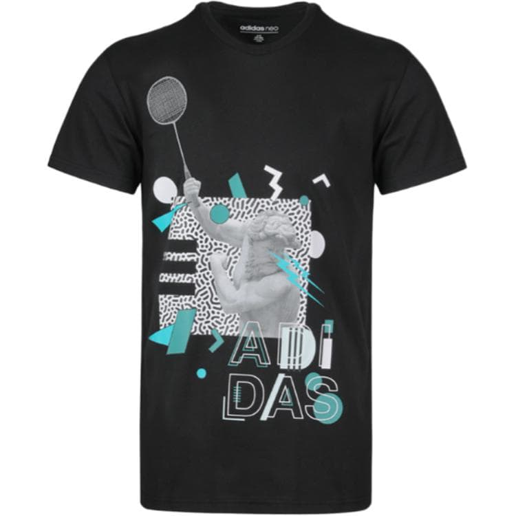 Футболка ADIDAS NEO Мужские Черные T-рубашки - изображение 1
