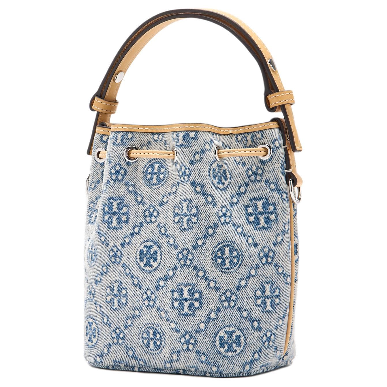 Сумка Tory Burch Tory Burch T Monogram Съемный ремешок Ткань Сумка-ведро Сумка через плечо Сумка Мини Женская - изображение 2