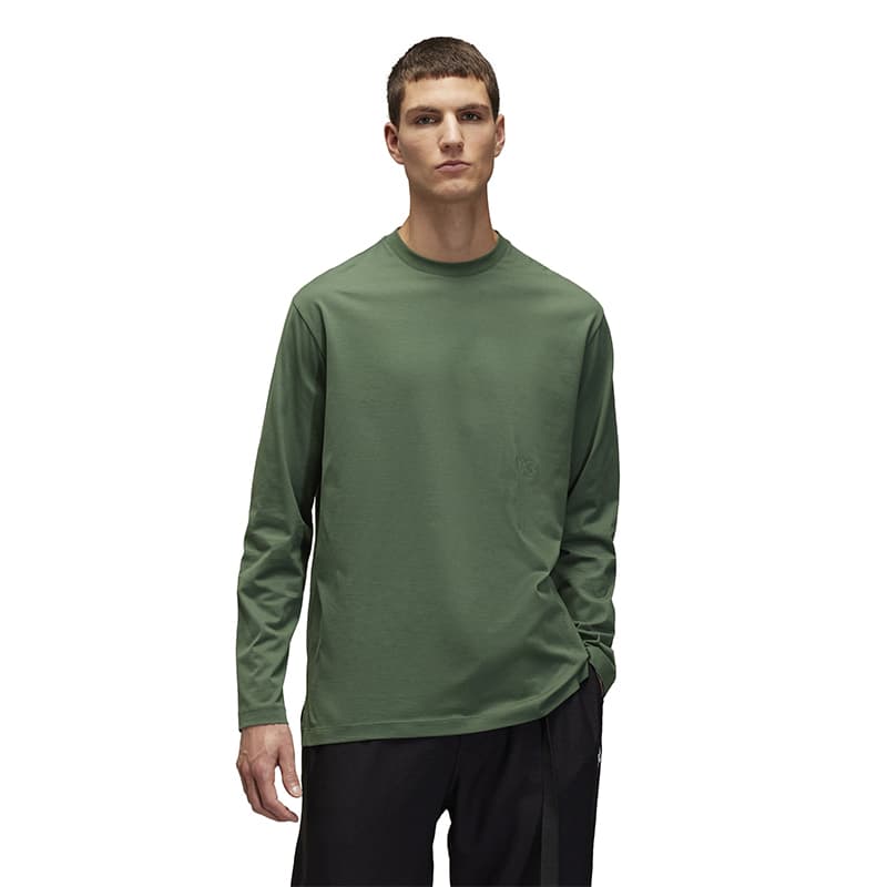 Футболка Y-3 LS TEE Унисекс Оливковый зеленый - изображение 1