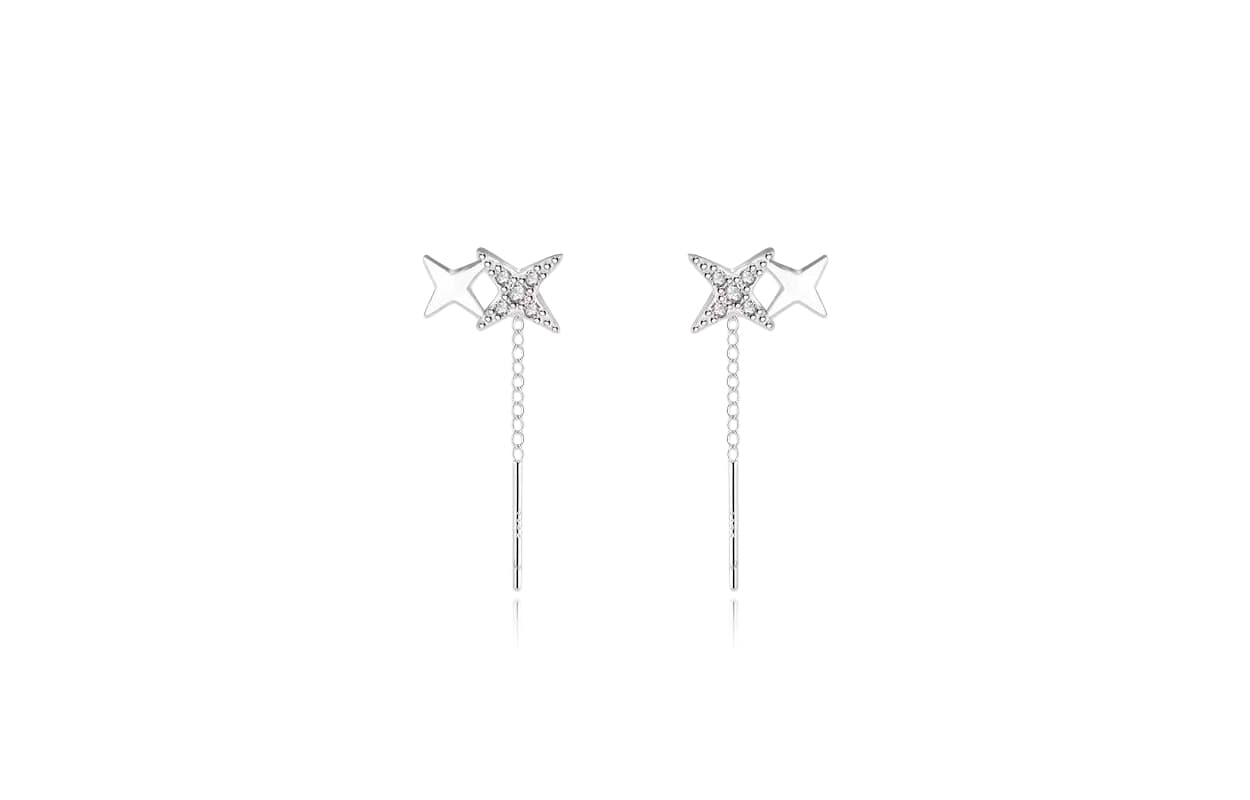 Inkopper Серьги-подвески из серебра 925 пробы с серебряной иглой женские - изображение 1