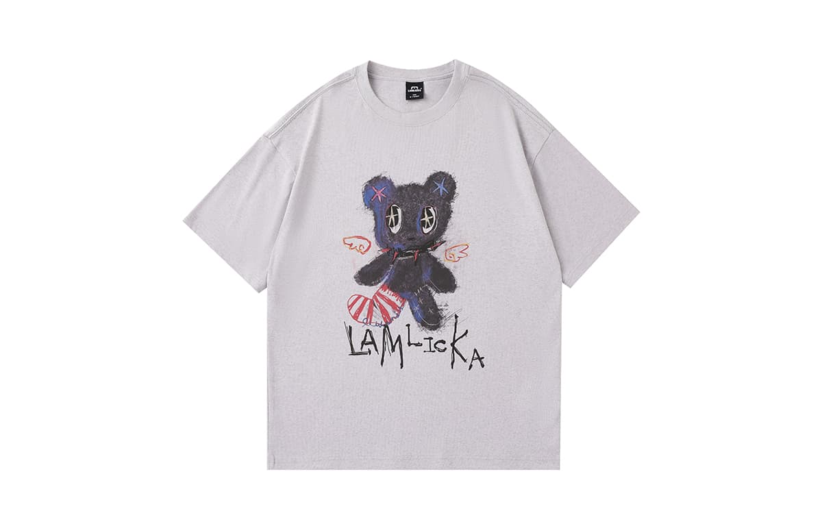 Футболка LAMLICKA T-рубашка унисекс серо-фиолетовая - изображение 1