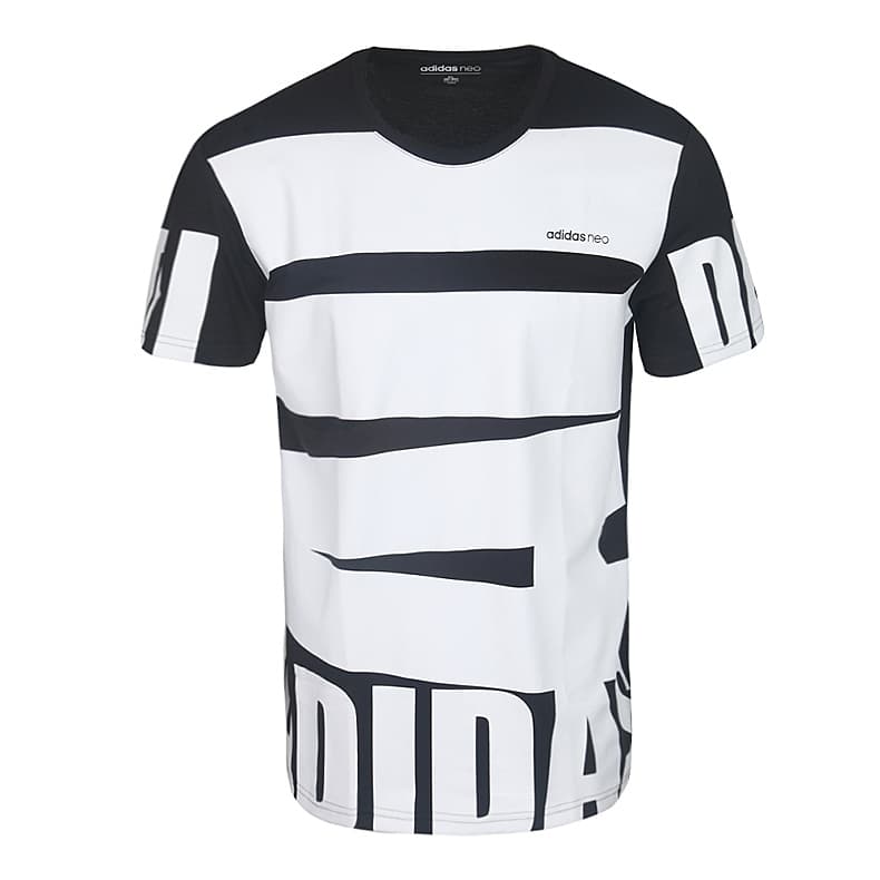 Футболка ADIDAS NEO Мужские Черные T-рубашки - изображение 1