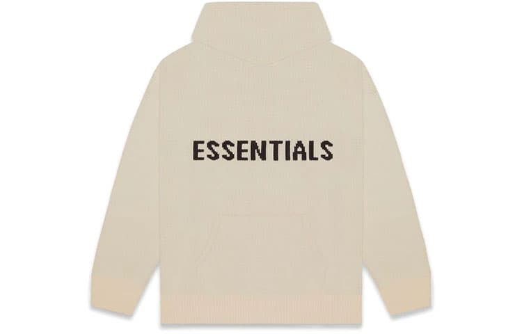 Худи Fear of God Essentials FW20 Knit Hoodi Khaki Logo - изображение 1
