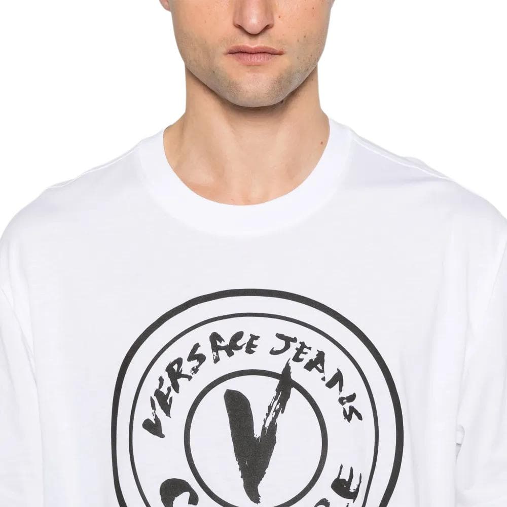 Футболка VERSACE JEANS COUTURE Мужская рубашка T белого цвета - изображение 2