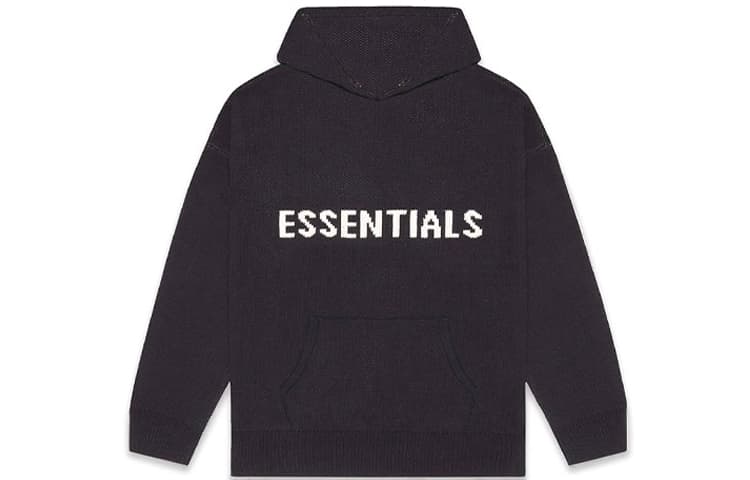 Худи Fear of God Essentials FW20 nit Hoodi Black Logo - изображение 1