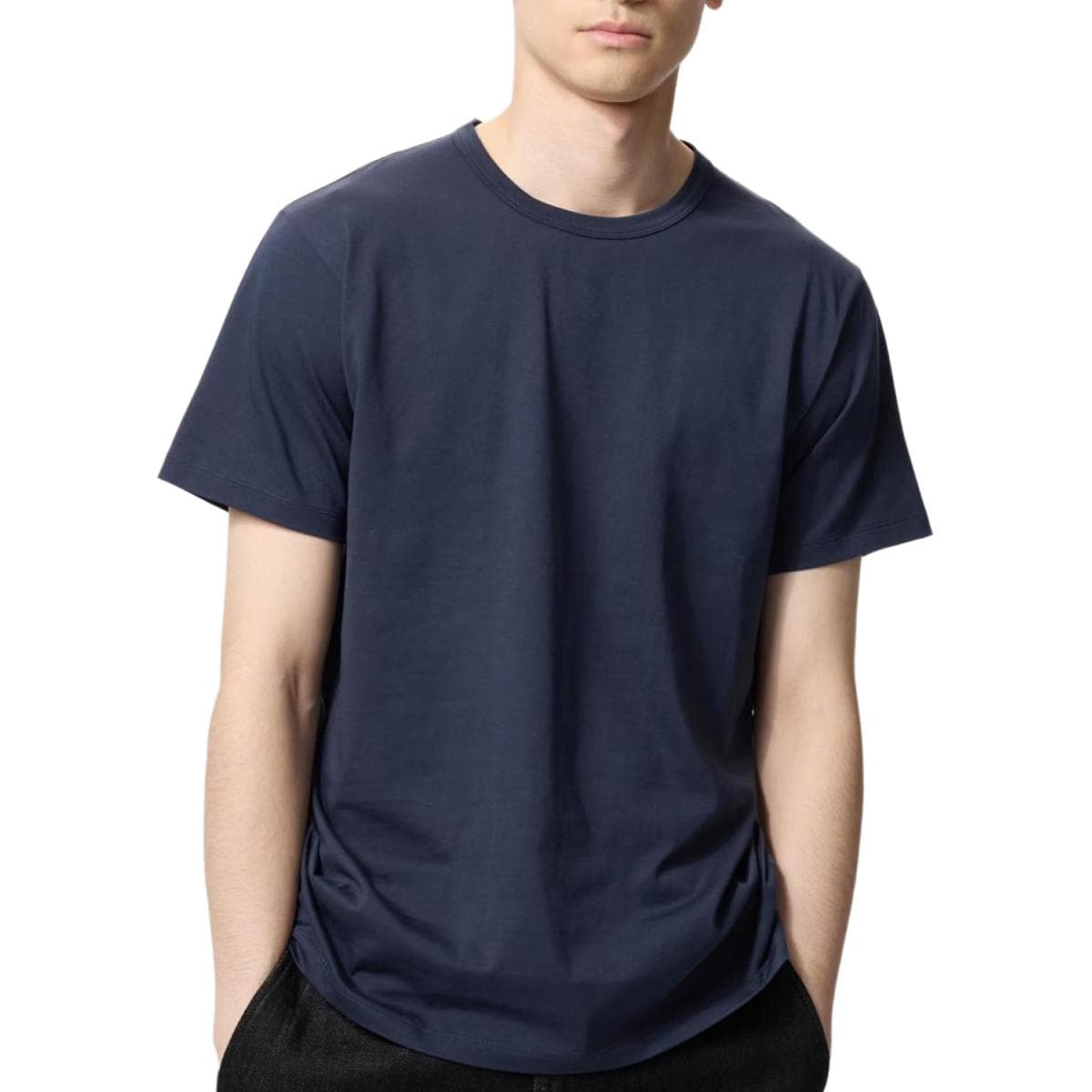Футболка UNIQLO AIRism Mesh Темно-синие Мужские T-рубашки - изображение 1