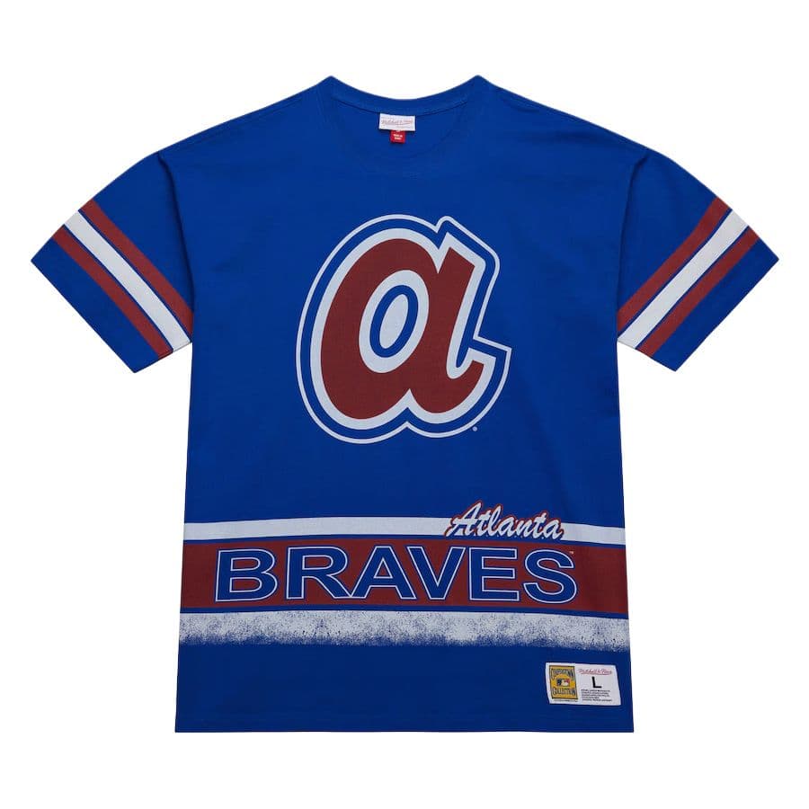 Футболка Mitchell Ness x MLB Atlanta Braves T-Shirt Мужская Королевский Синий - изображение 1