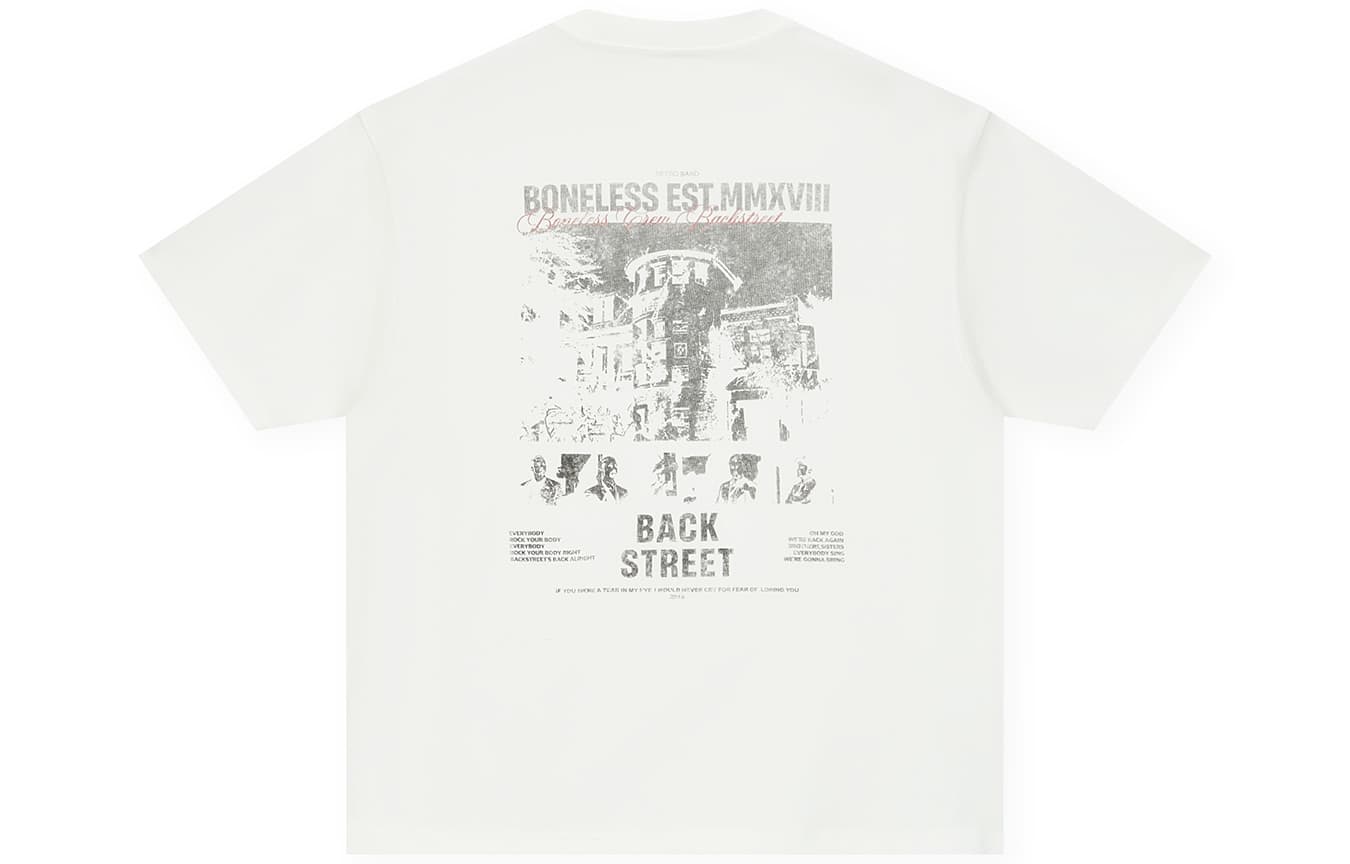 Футболка BONELESS Рок-группа Классический дизайн Высококачественный футболка 100% хлопок Свободный покрой Американский уличный стиль Круглый вырез Текстура Дышащий Удобный Минималистичный Повседневный Уличный Модный бренд Модный тренд Индивидуальный стиль Унисекс - изображение 3