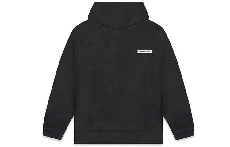 Худи Fear of God Essentials FW20 Polar Fleece Hoodie Dark Slate Black Logo - изображение 1