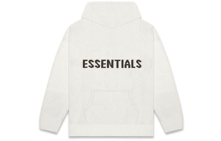 Худи Fear of God Essentials FW20 Knit Hoodi Oatmeal Logo - изображение 1