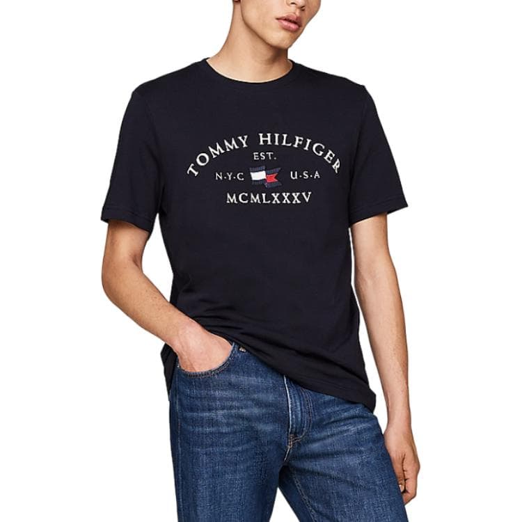 Футболка Tommy Hilfiger T-рубашка мужская темно-синяя - изображение 1