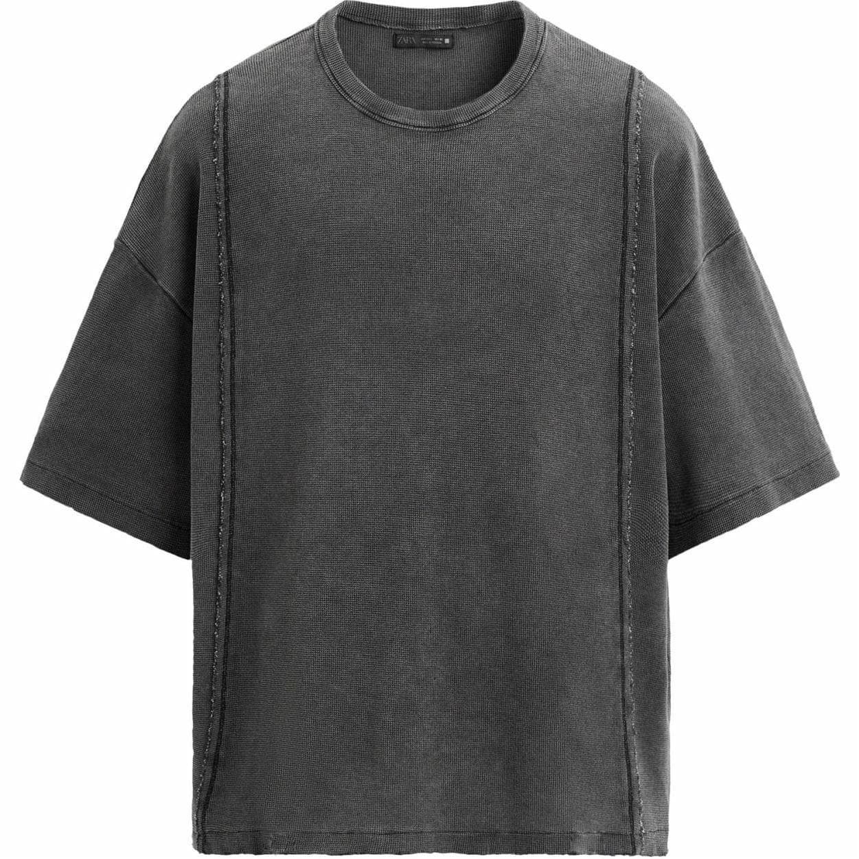 Футболка ZARA Basic Cotton T-Shirt Black - изображение 1