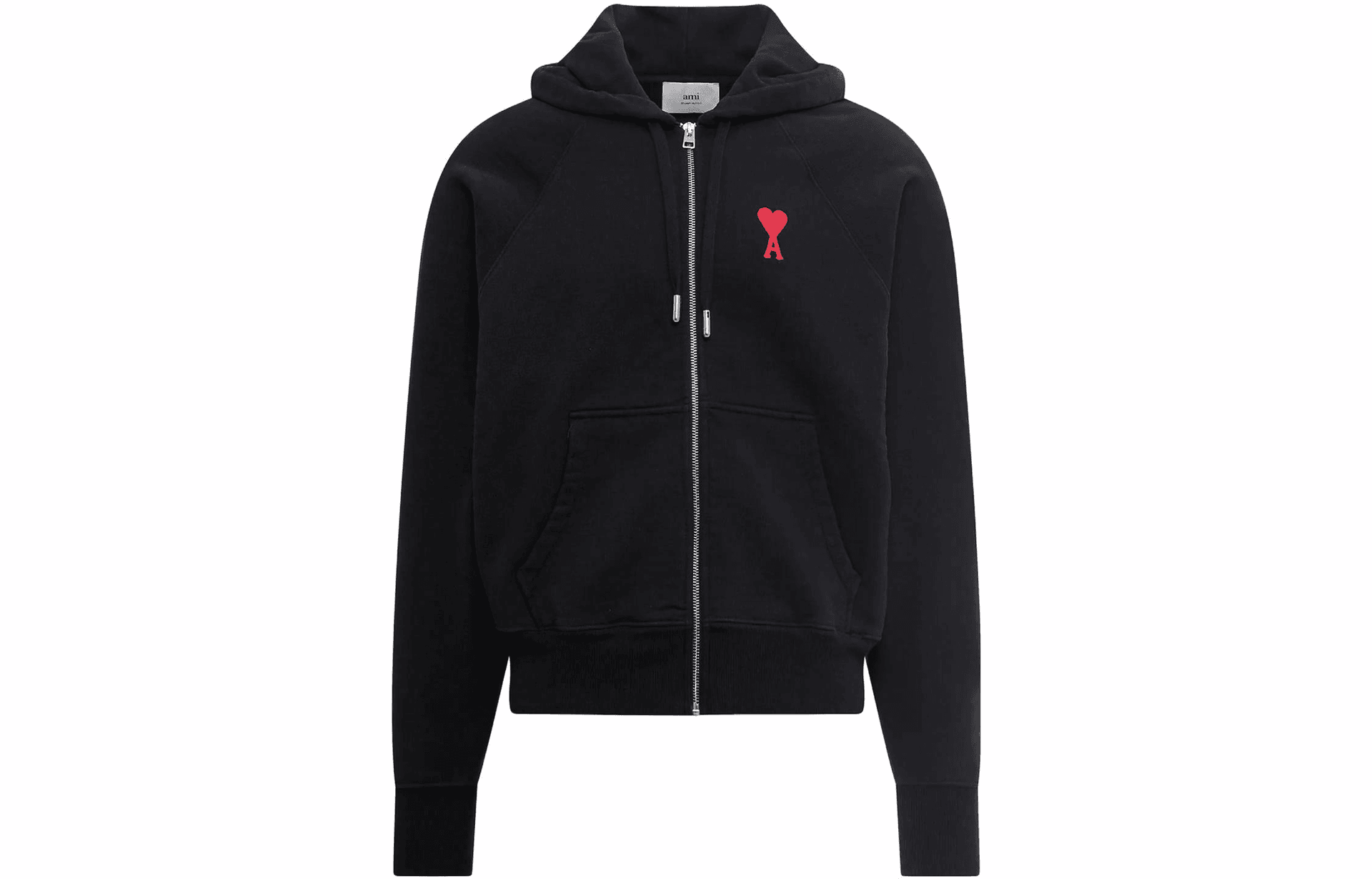 Худи AMIPARIS SS23 Logo Badge Zip Hoodie Black