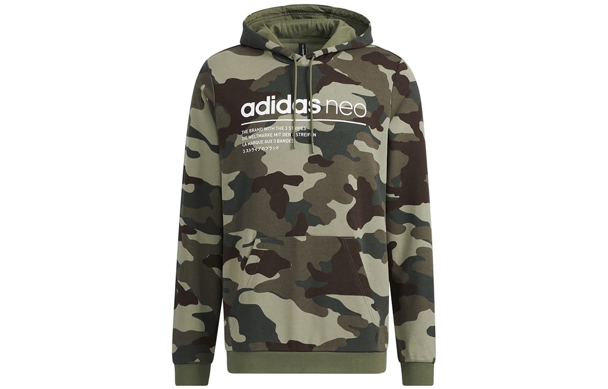 Худи adidas neo M Sw Camo Hdy Logo - изображение 1