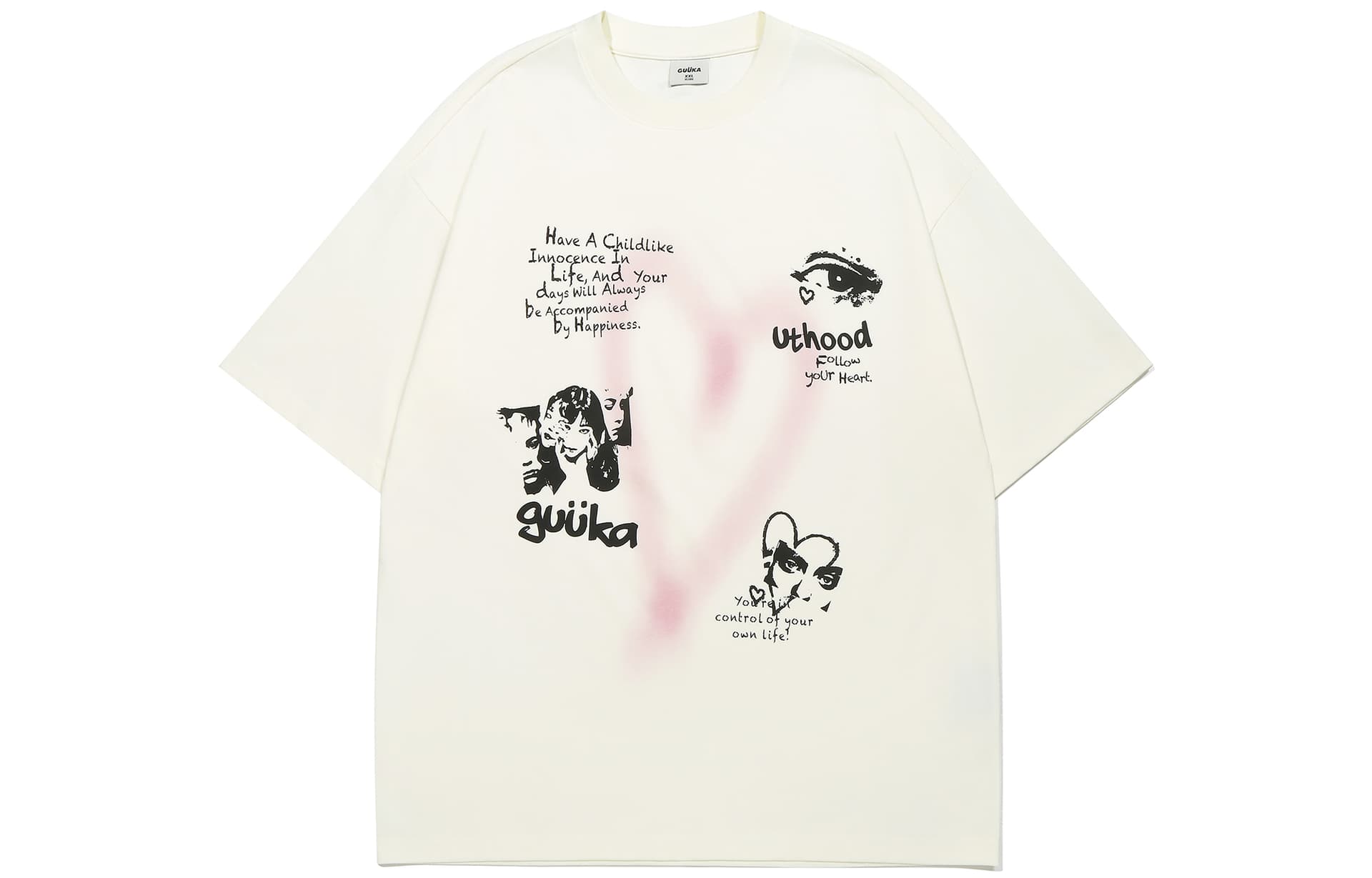 Футболка Guuka T-Shirt Унисекс Кремово-Белый - изображение 1