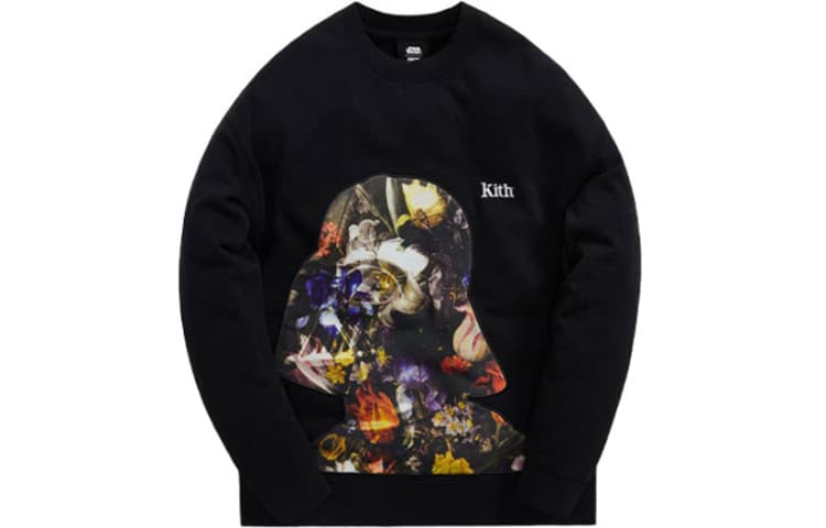 Худи KITH x STAR WARS Floral Vader Crewneck Black - изображение 1