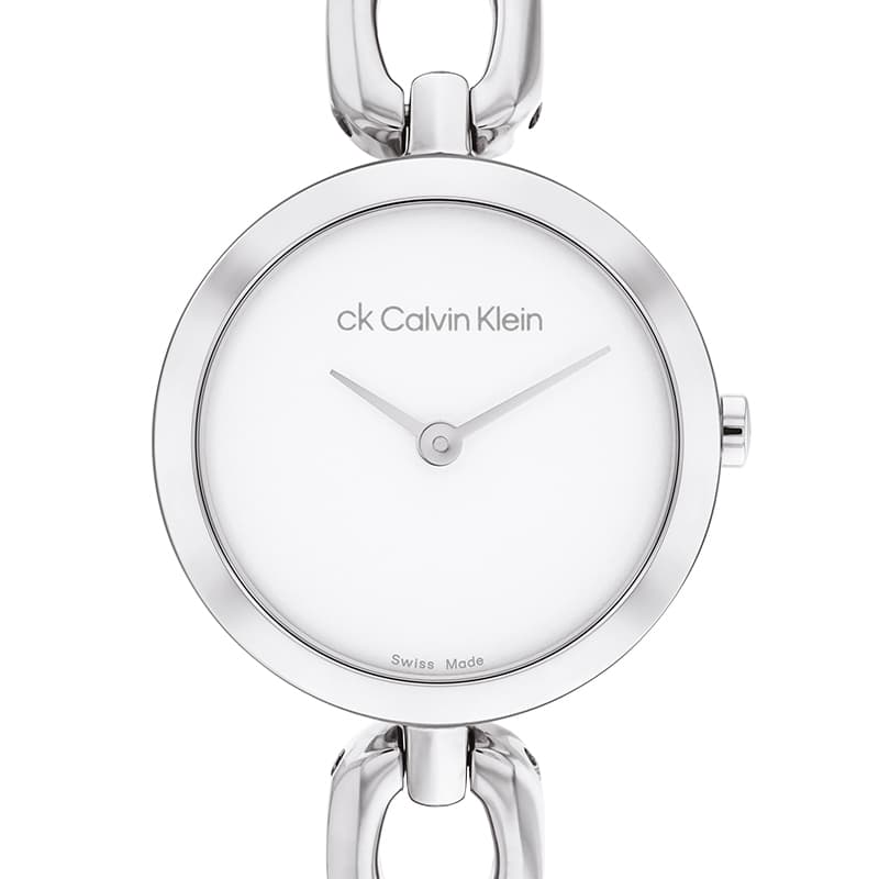 Механические часы Calvin Klein Часы с ремешком на запястье кварцевый механизм стальной ремешок 26 мм белый циферблат женские часы - изображение 4