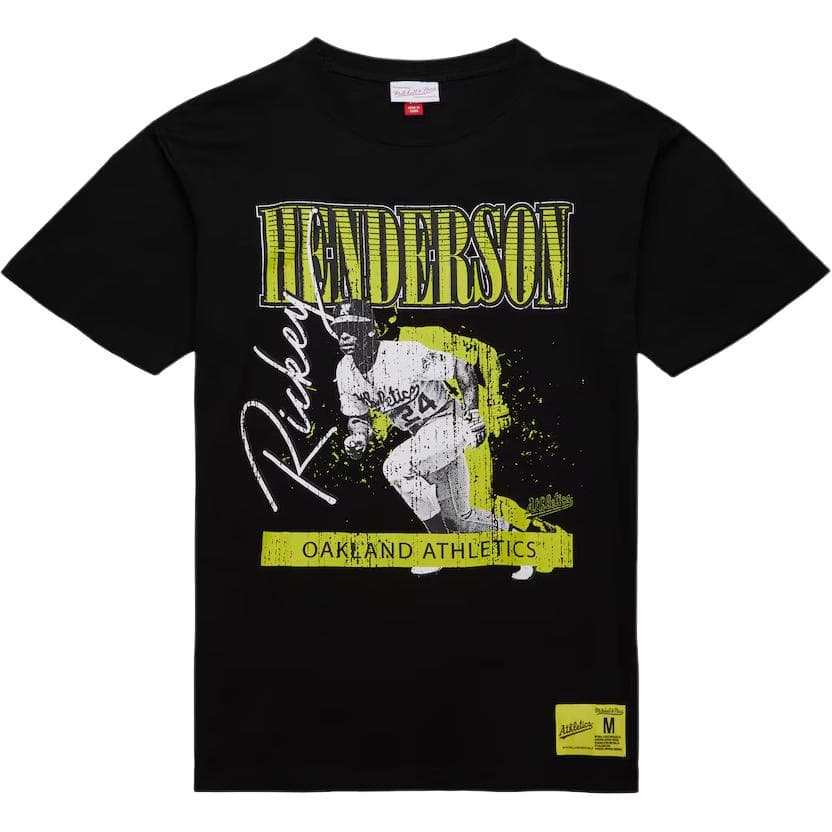 Футболка Mitchell Ness x MLB Rickey Henderson Oakland Athletics Neon Pop Player T - изображение 1