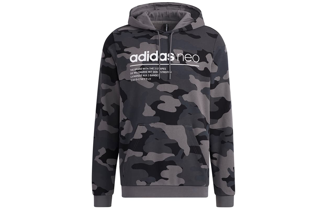 Худи adidas neo M Sw Camo Hdy Logo - изображение 1
