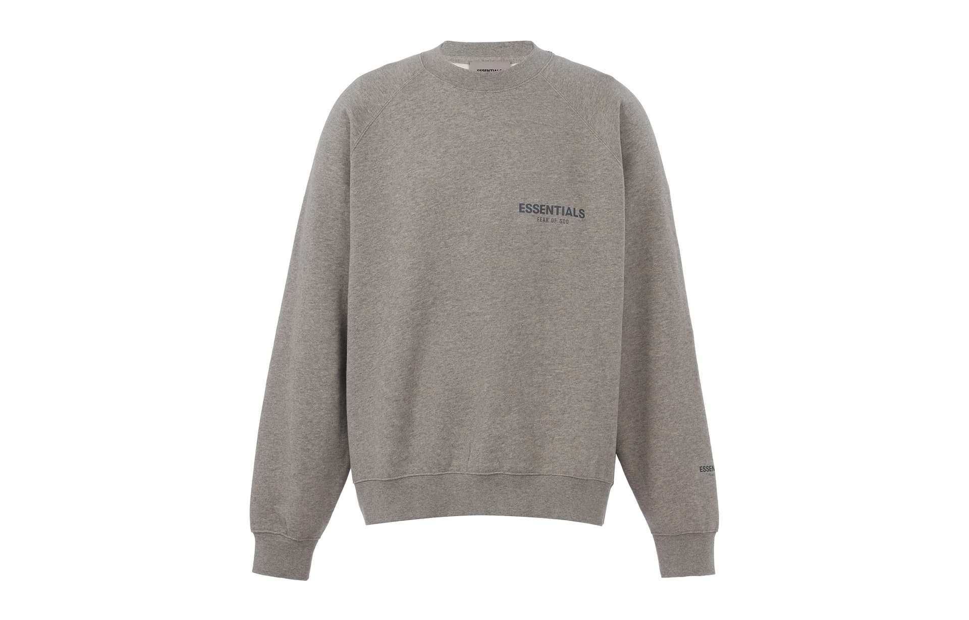 Худи Fear of God Essentials FW21 Pullover Crewneck Dark Heather Oatmeal Logo - изображение 1